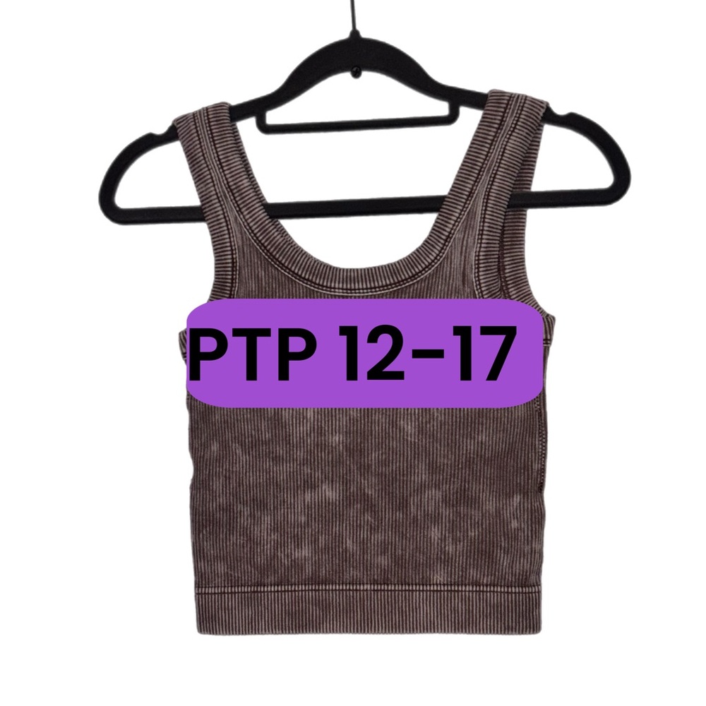 Stone Washed Ribbed Tank Crop Top Zenana - Picture 7 of 8
